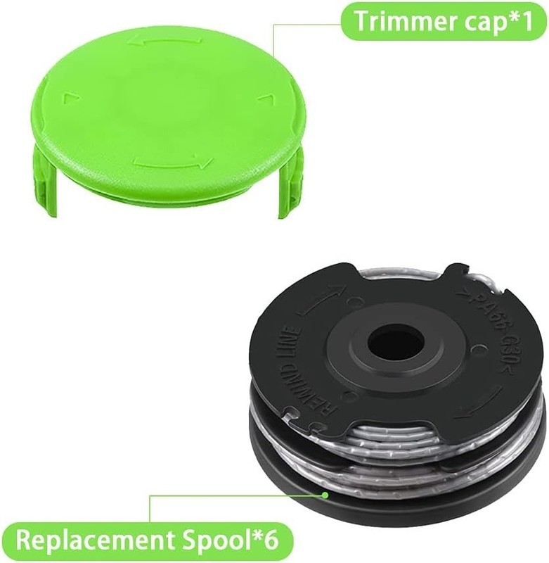Dual Line Trimmer Replacement Spool 20ft 6-Pack for Greenworks String Trimmers gallery