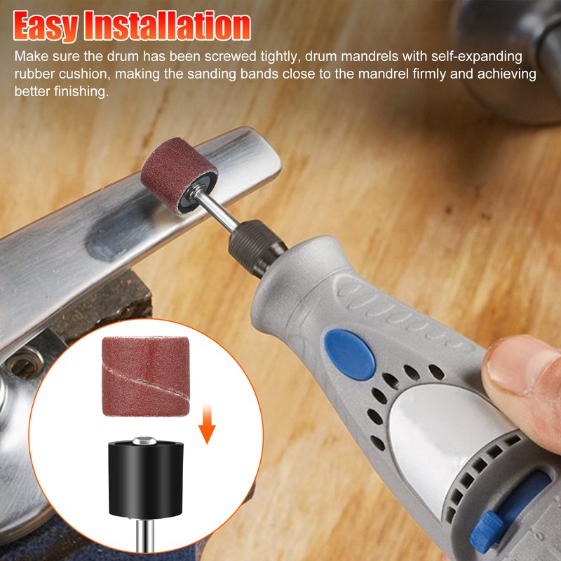 384PCS Sanding Drum Kit Nail Drill Bits Polished Dremel Accessories Rotary Tool gallery