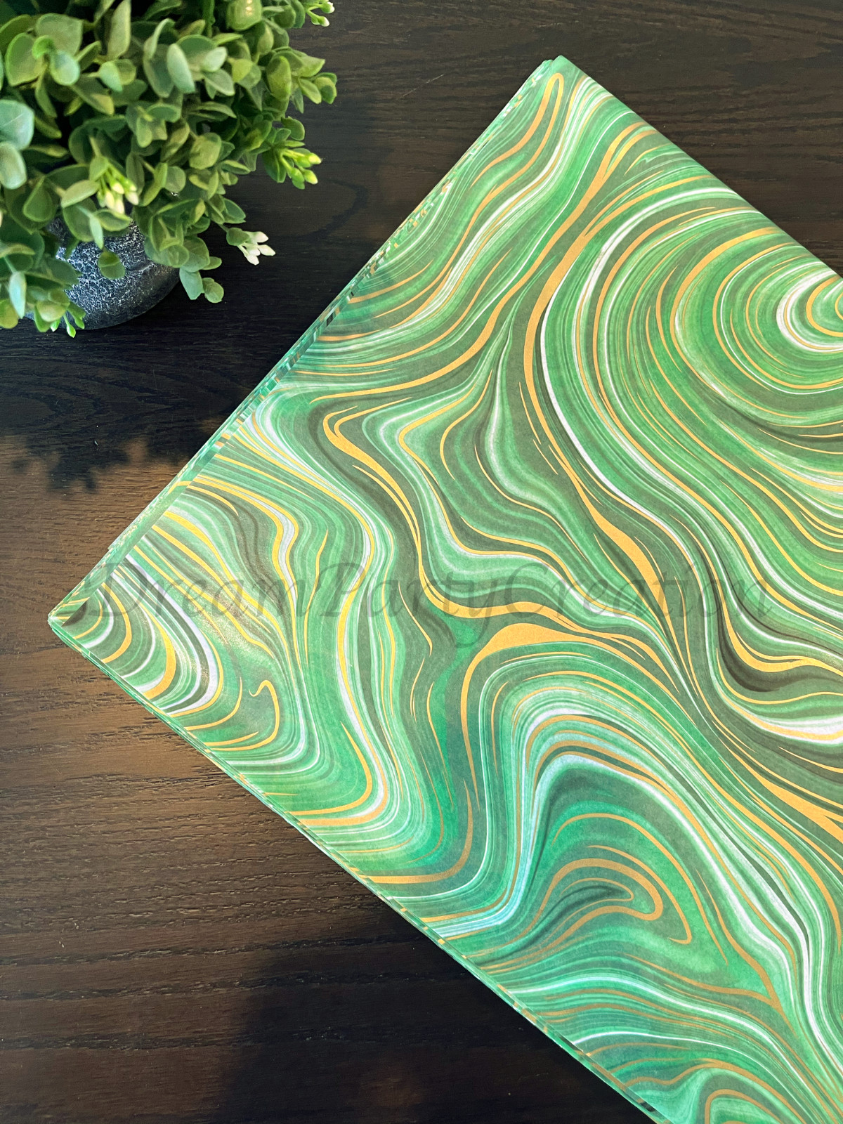 MARBLEIZED GREEN Design Print Tissue Paper Sheets Choose Size & Package Amount gallery