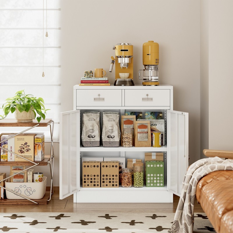 CJF Locking Metal Storage Cabinet with 2 Doors and Drawers for Office/Garage gallery