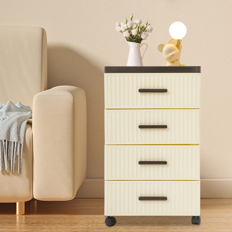 PP 4 Tier Drawer Storage Organizer, Storage Cabinet with 4 Universal Wheels gallery