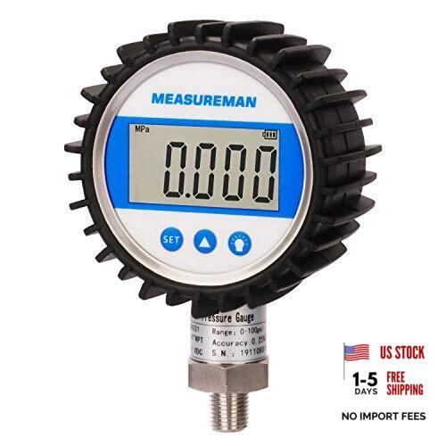 3-1/8" Dial Size, Digital Pressure Gauge/bar/Mpa/Kpa, 1/4" NPT Lower 0-100psi gallery