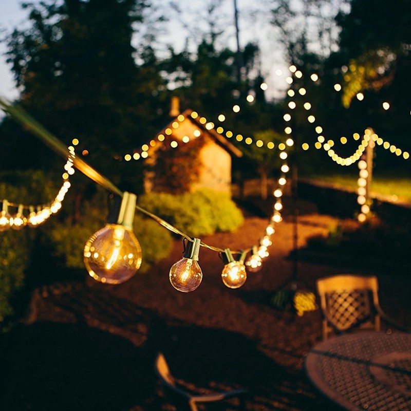 G40 LED Outdoor String Lights 100FT, 50 Bulbs Waterproof Shatterproof, 2700K gallery
