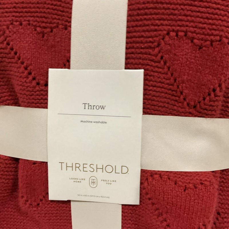 Threshold 50x60 In Throw Blanket Red Hearts gallery