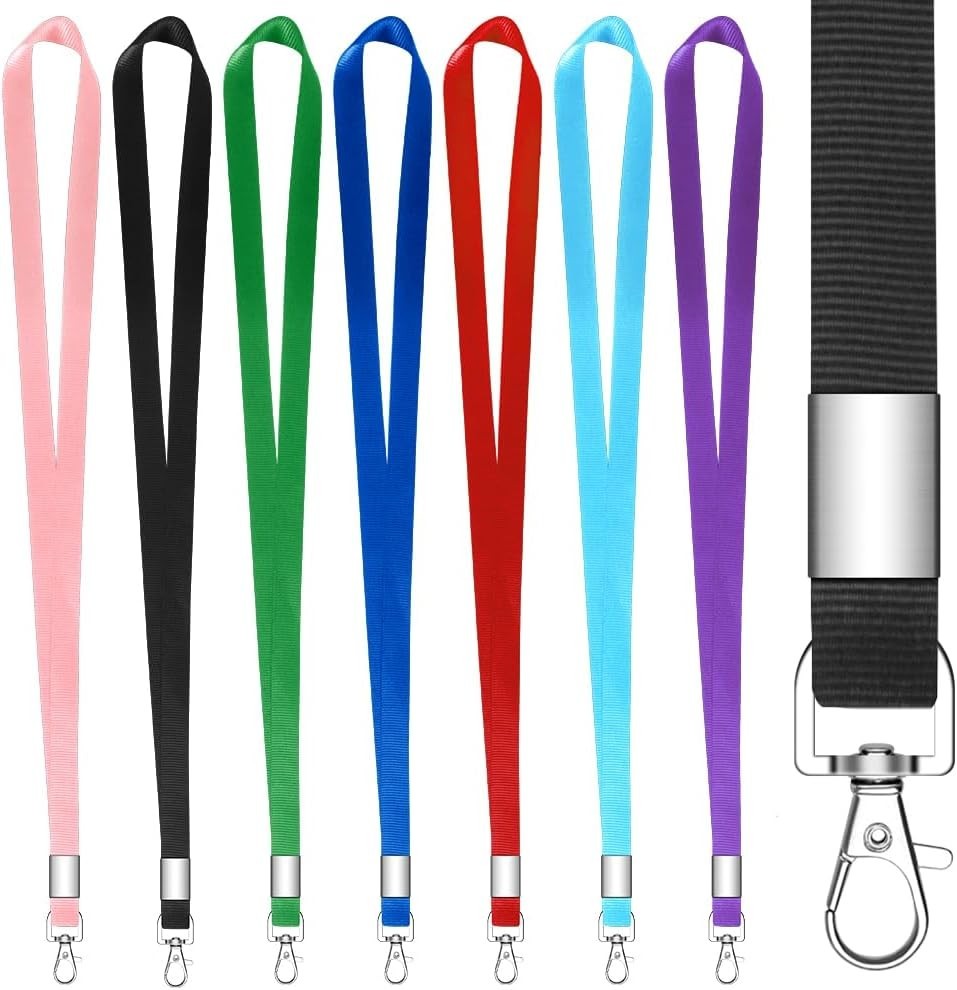 7 PCS Lanyards for Id Badges, Keychain Lanyard with 360° Swivel Clip, Multicolou gallery