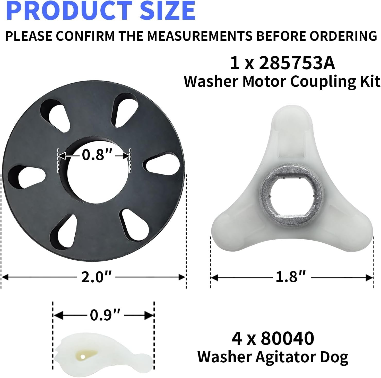 Washer Clutch Kit Motor Coupling Agitator Dogs Set Replaces Whirlpool Parts gallery