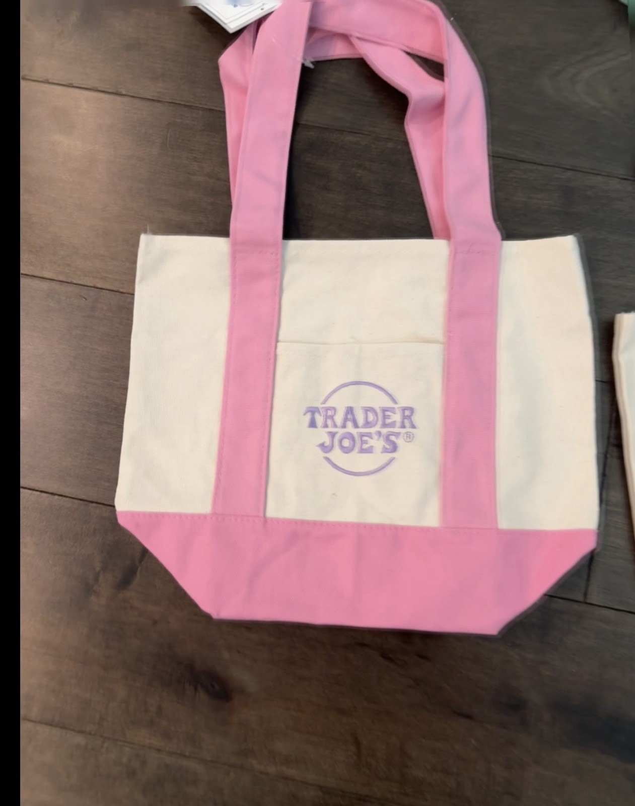 Trader Joe’s Mini Pastel Canvas Tote Bag Set Of 4 NWT Blue Green Pink Purple US gallery