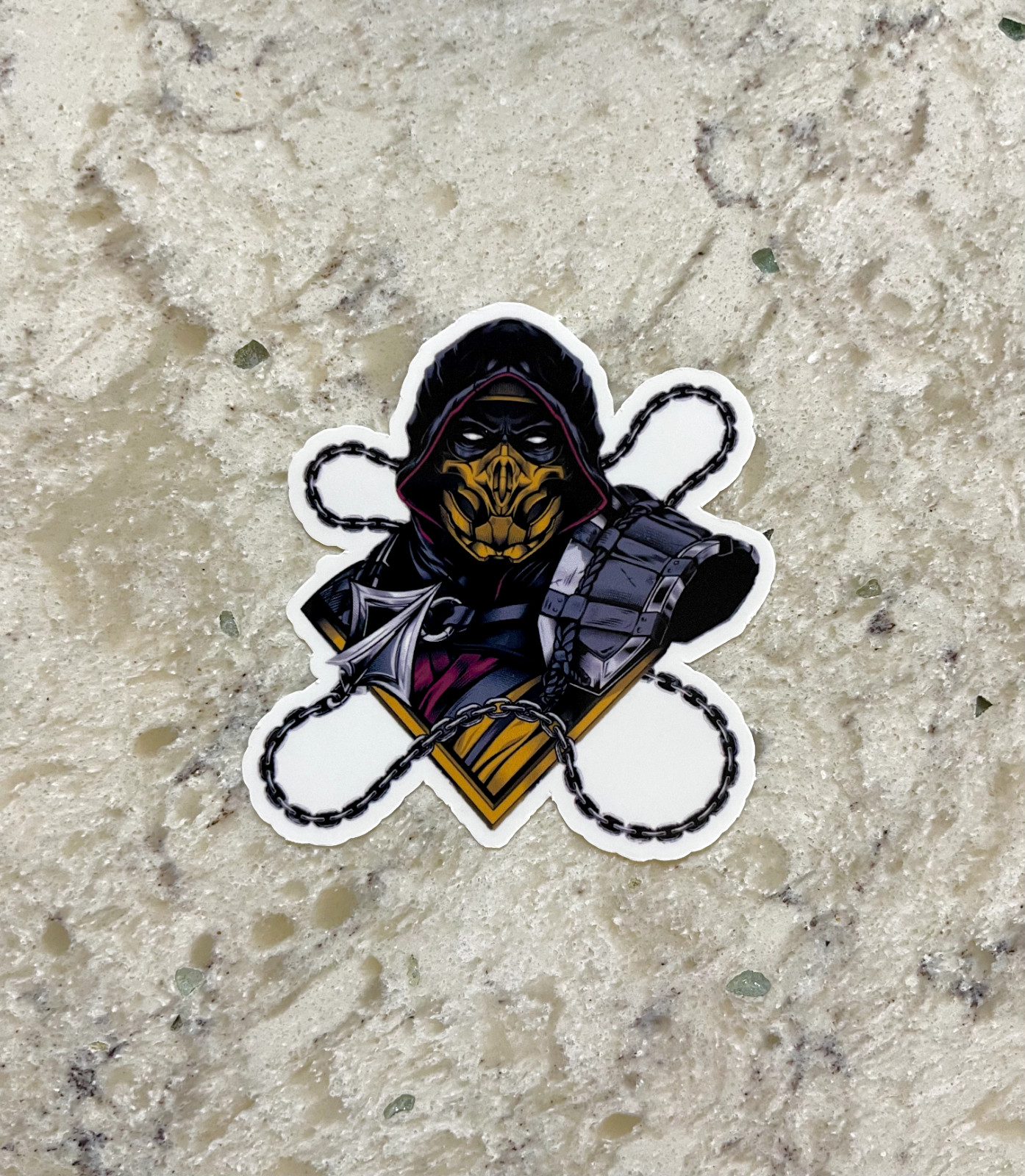 Scorpion Mortal Kombat Sticker l Gloss or Holographic Laminate l Waterproof gallery