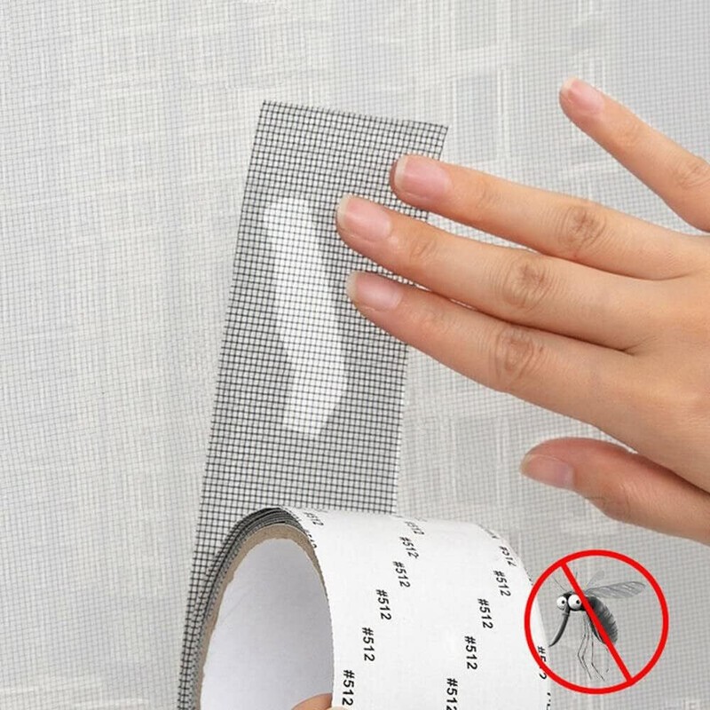 Screen Patch Repair Kit Window Repair Tape Fiberglass Covering Mesh Tool 5*200cm gallery