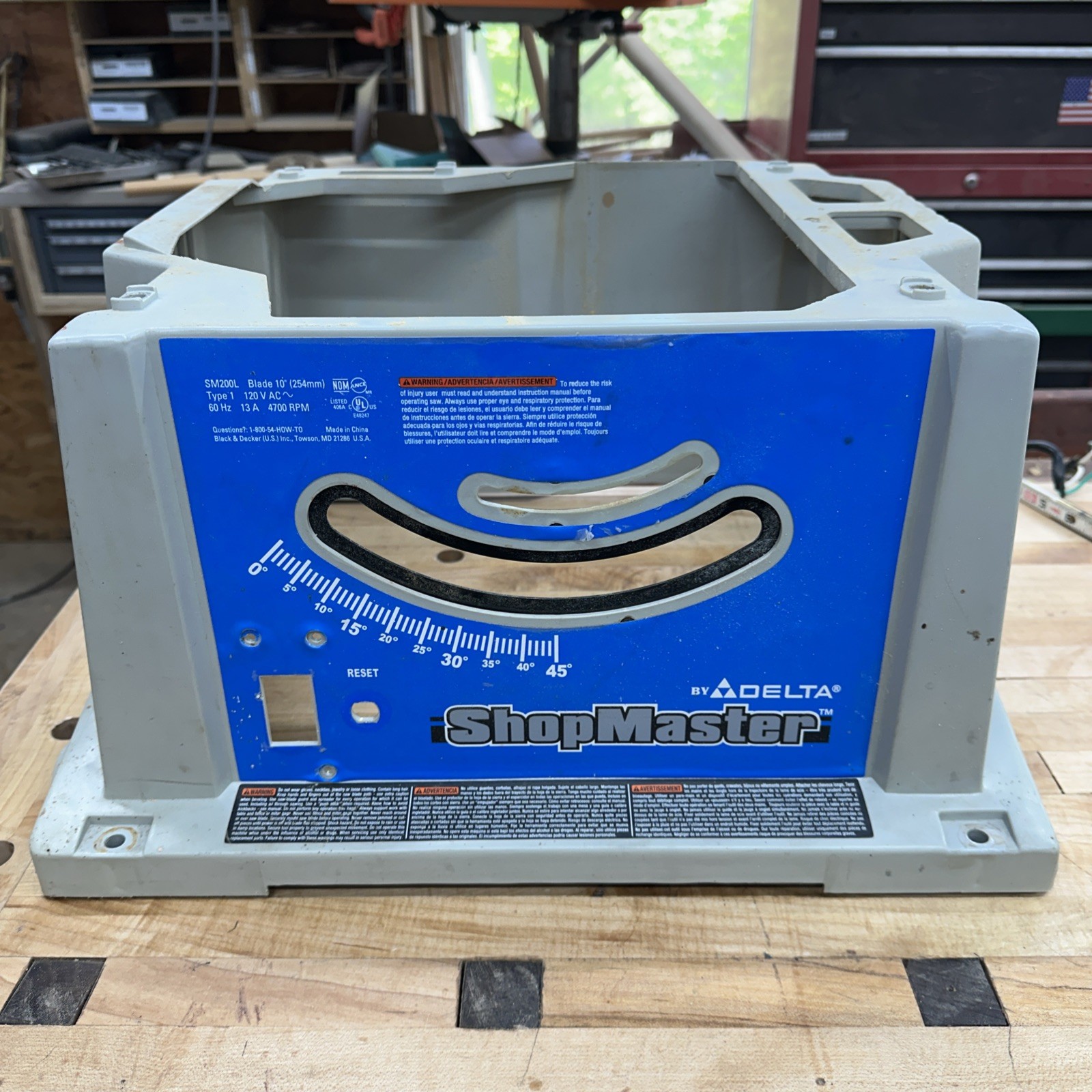 Delta Table Saw Housing Shopmaster Sm200l Plastic Base Motor Shroud OEM Gray De gallery
