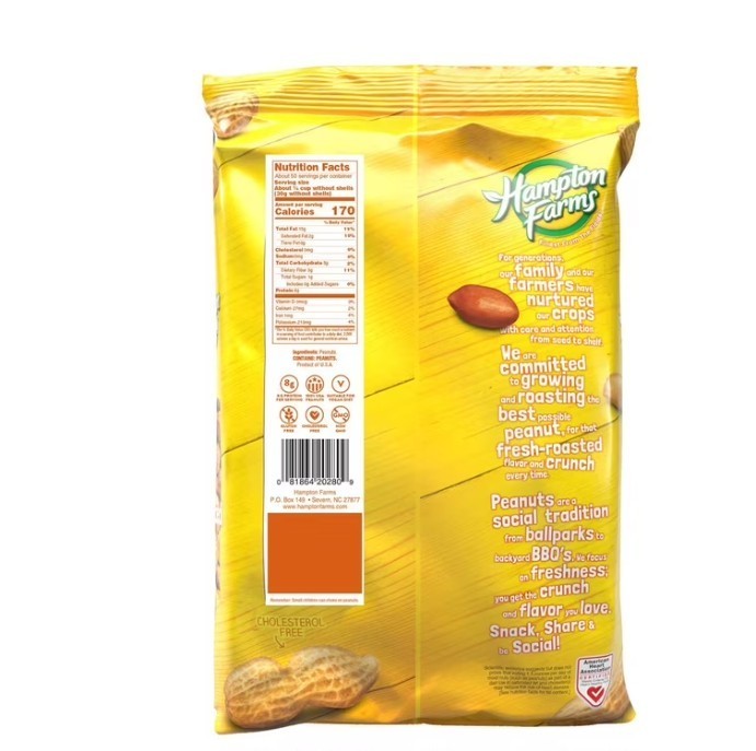 6-pack Hampton Farms Unsalted In-Shell Peanuts (5 lbs.) Best Price gallery