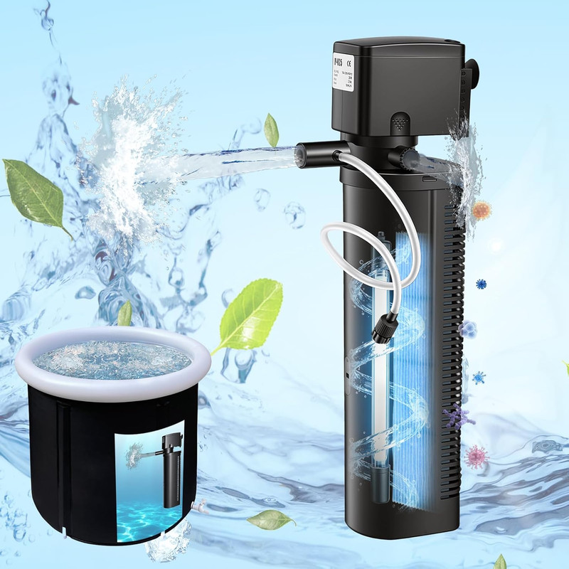 Pool Filter 600GPH with U-V Light for 75-1000 Gallon Swimming Pool Cold Plunge T gallery