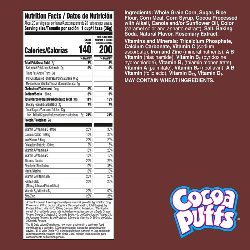 Cocoa Puffs Cereal – Chocolatey Breakfast, Mega Size, 25.8 oz gallery