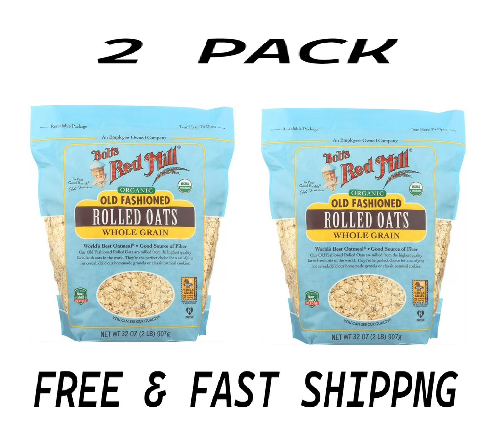Bob's Red Mill, Old Fashioned Rolled Oats, Organic, 32 oz (2 PACK)