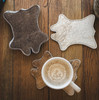 Cowhide Coaster Plain Assorted - Size 4.9 x 5.9" - - SET OF 12 gallery