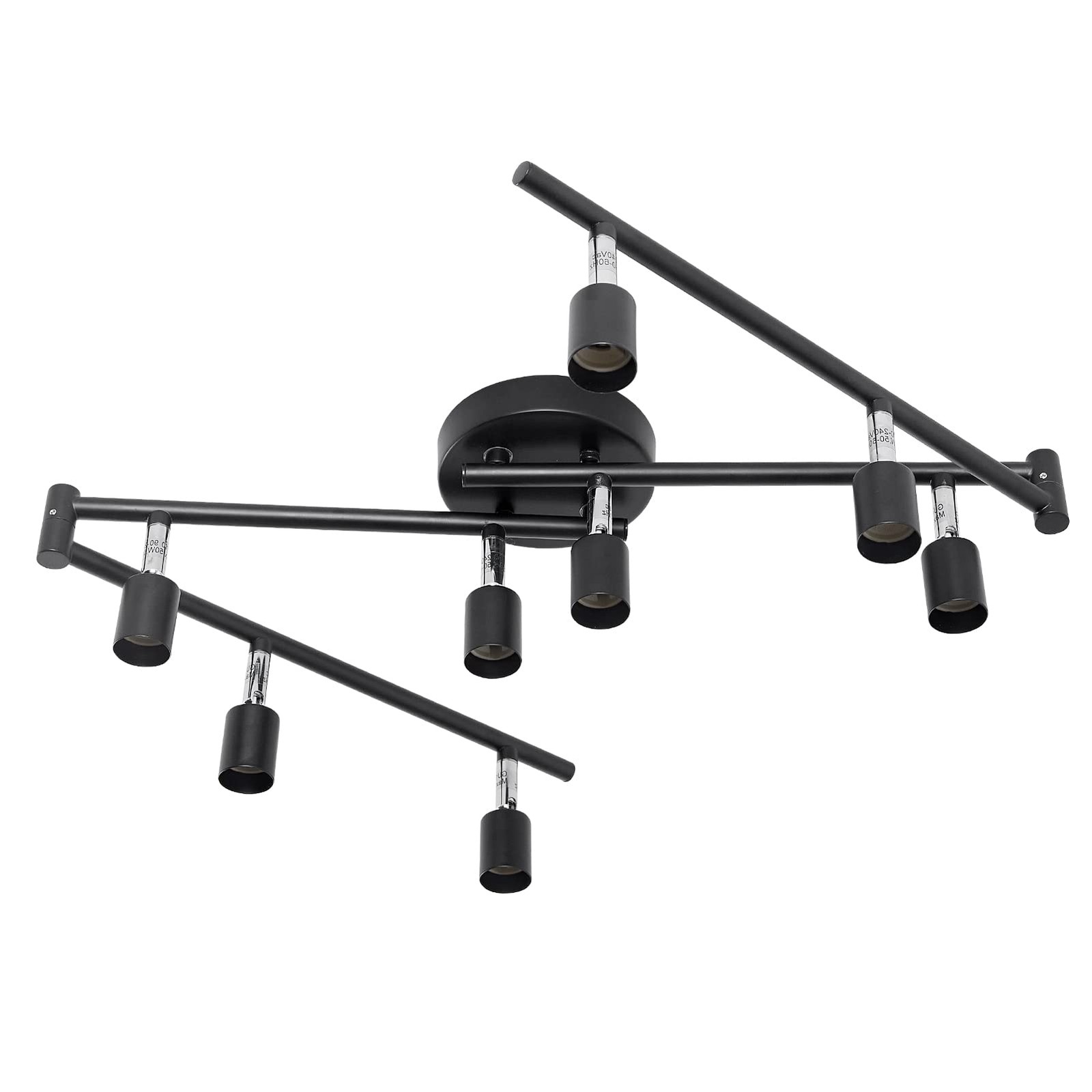 8-Light Ceiling Track Lighting Fixture,Swing arm GU10 Ceiling Light Black Matte gallery