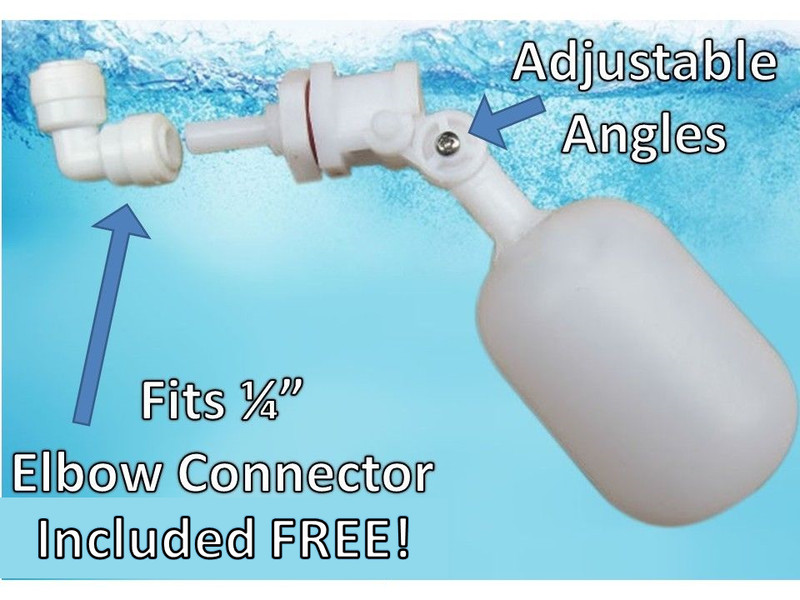 1/4" Mini Adjustable Float Valve Animal Auto-Fill Waterer Push-Fit FDA Approved gallery