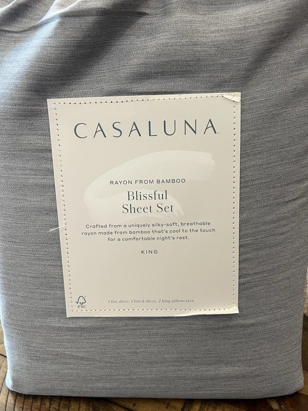 King 400 Thread Count Rayon from Bamboo Sheet Set Dark Gray - NEW gallery