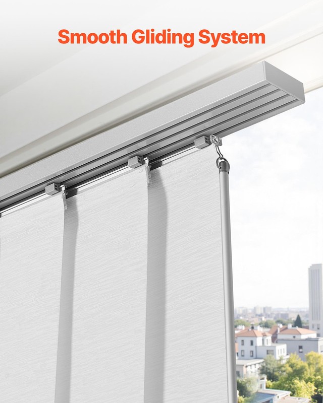 VEVOR Panel Track Blinds Extendable Track from 45.8 in to 86 in W Trimmable gallery