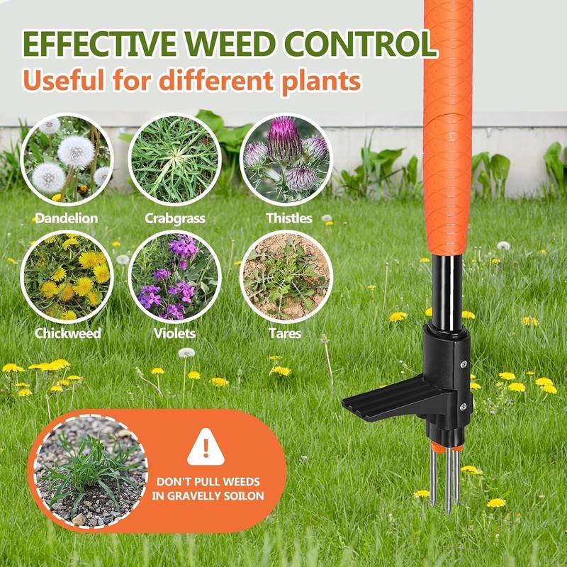 Weed Puller Tool, 3/4 Claw Stand Up Weed Puller Tool with Ergonomic Long Handle gallery