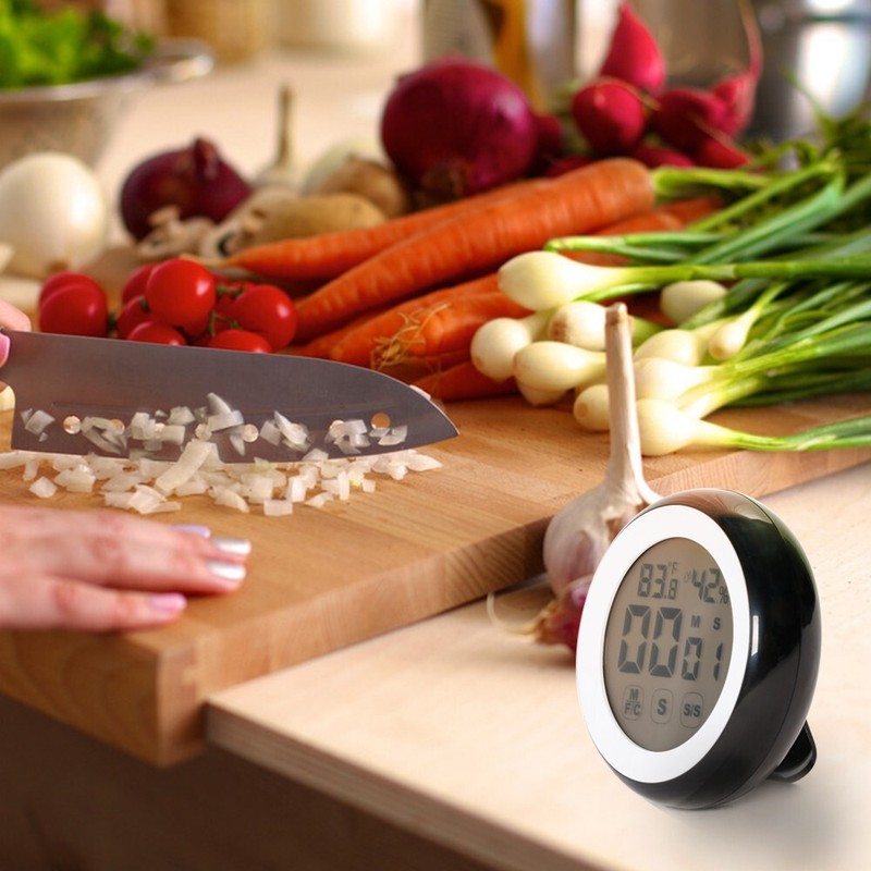 Digital Kitchen Timer with Magnetic Digital Thermometer Humidity, LED Display gallery