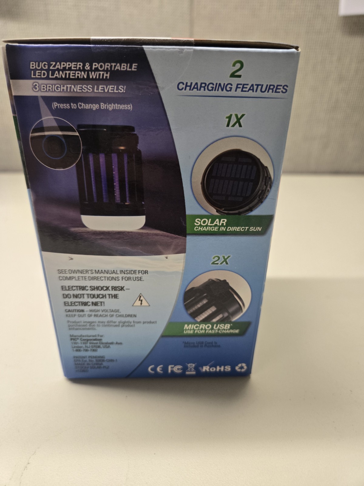 PIC Solar LED Light Lantern Mosquito Bug Zapper Camping USB Rechargeable gallery