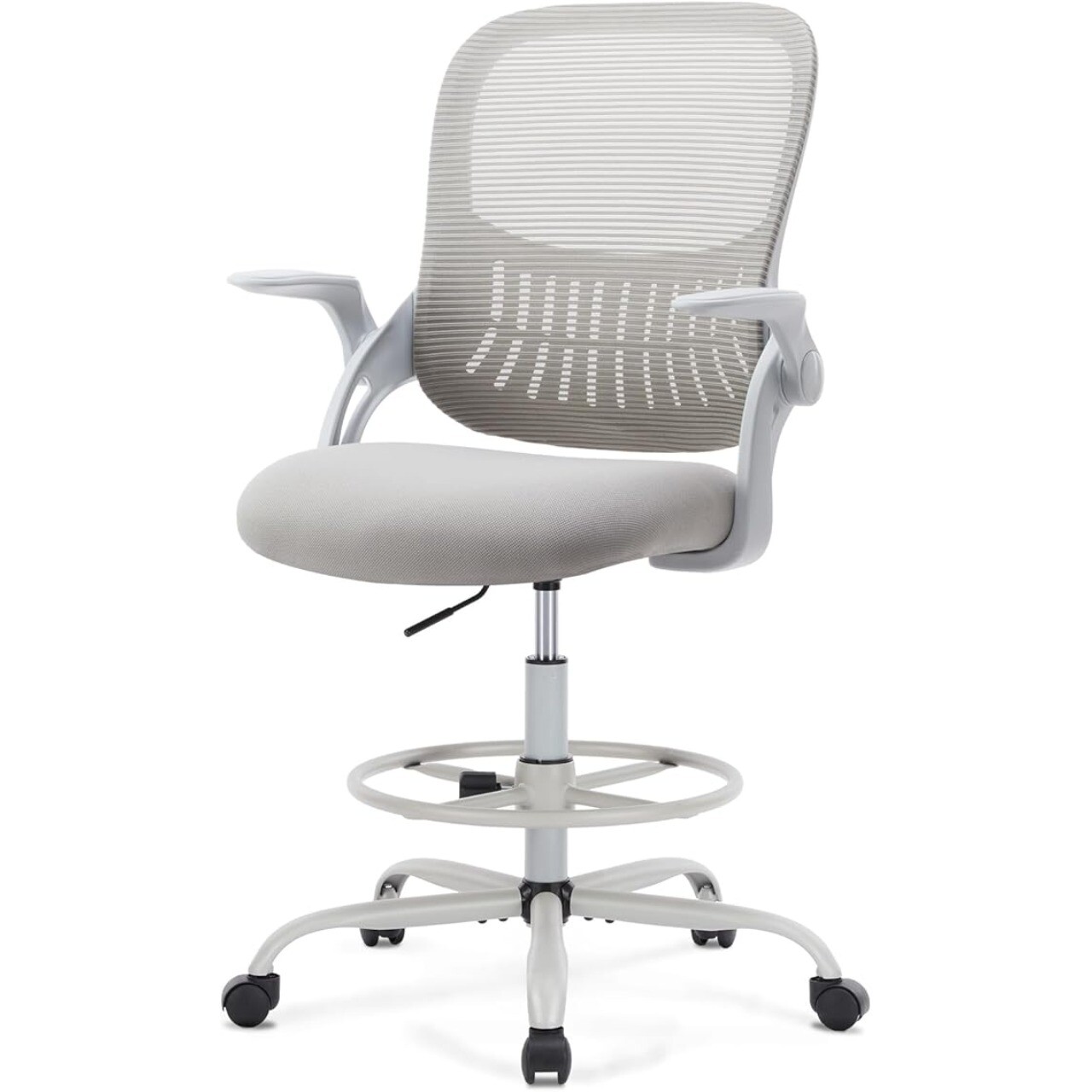 Tall Drafting Desk Chair Ergonomic Adjustable High Stool Computer with Foot Ring gallery