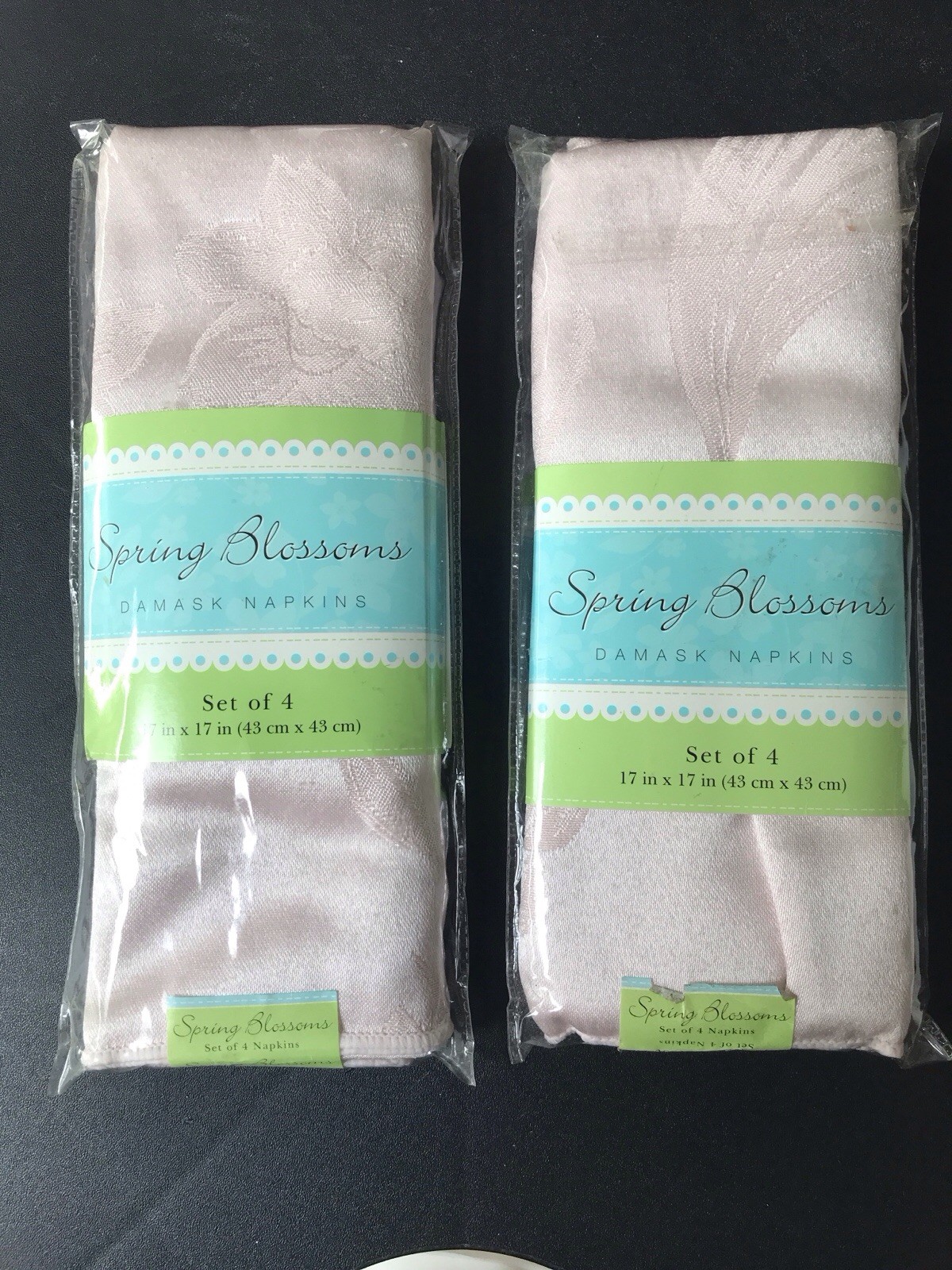 Damask Napkins. Spring Blossoms. Light Pink. 8 Napkins, Still in Package. gallery