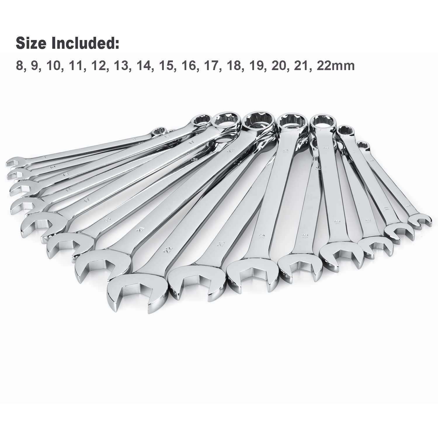 Max Torque 15-Piece Premium Combination Wrench Set, Chrome Vanadium Steel, Long gallery