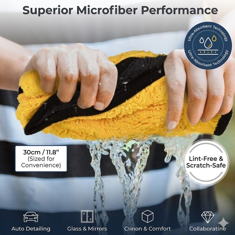 Deluxe Microfiber Car Wash & Drying clean Towel - Premium Auto Detailing Cloth gallery