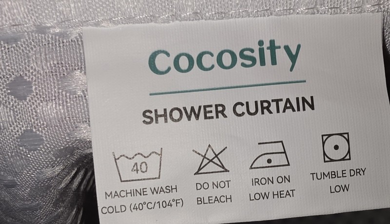White Hookless Waffle Weave Fabric Shower Curtain 72" Wide x 86" Long New gallery