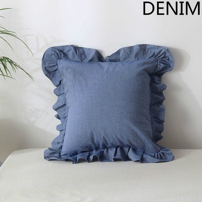 Throw Pillow Cover Cushion Case Ruffle Cotton Soft Sofa Chair Bed Home Decor New gallery