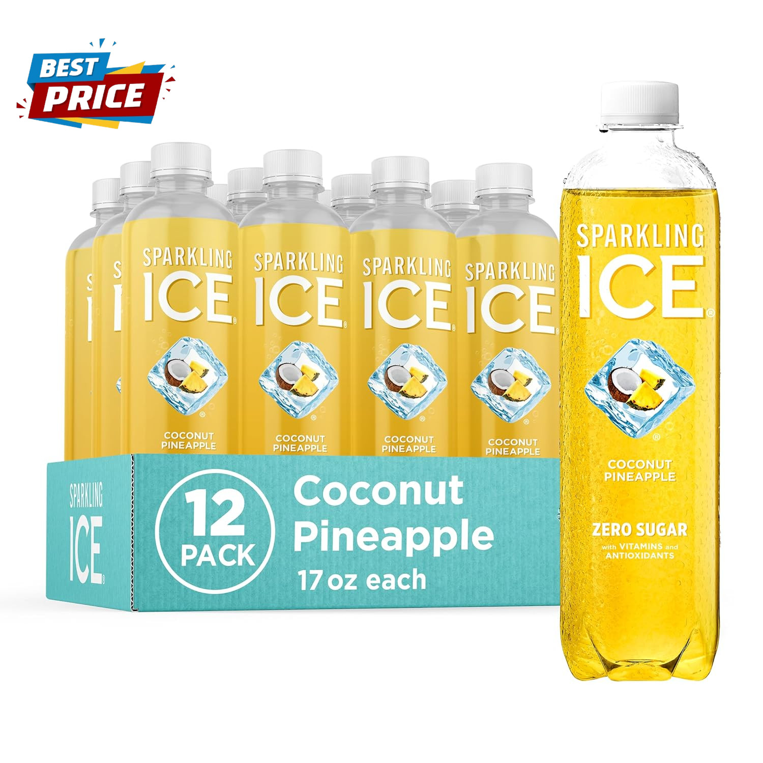 , Coconut Pineapple Sparkling Water, Zero Sugar Flavored Water, with Vitamins an gallery