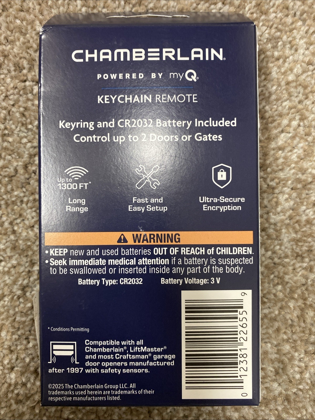Chamberlain Keychain 2-Button Garage Door Remote Control CH382 gallery