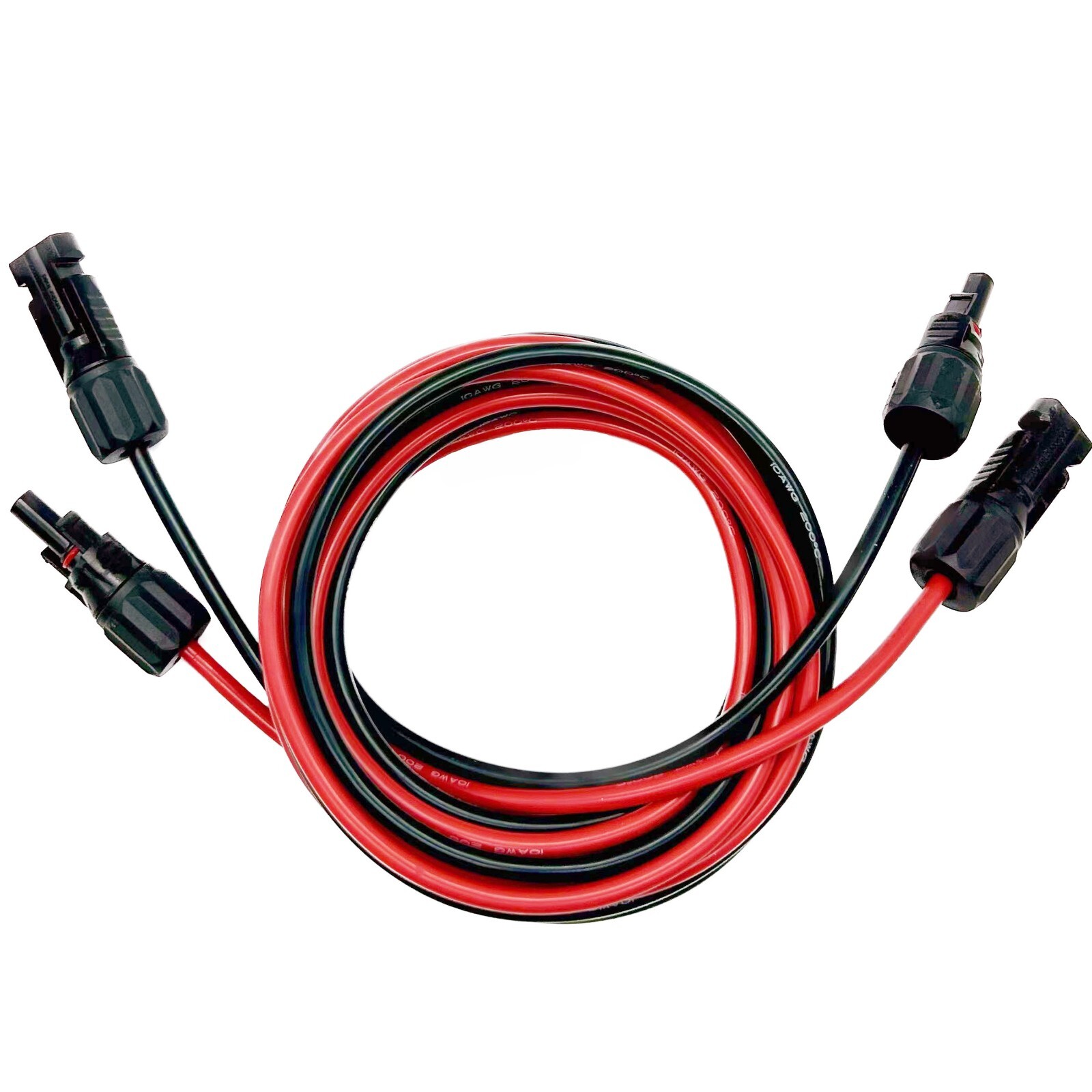 Black+Red 10 AWG Solar Panel Extension Cable Silicone Flexible Wire Connectors gallery