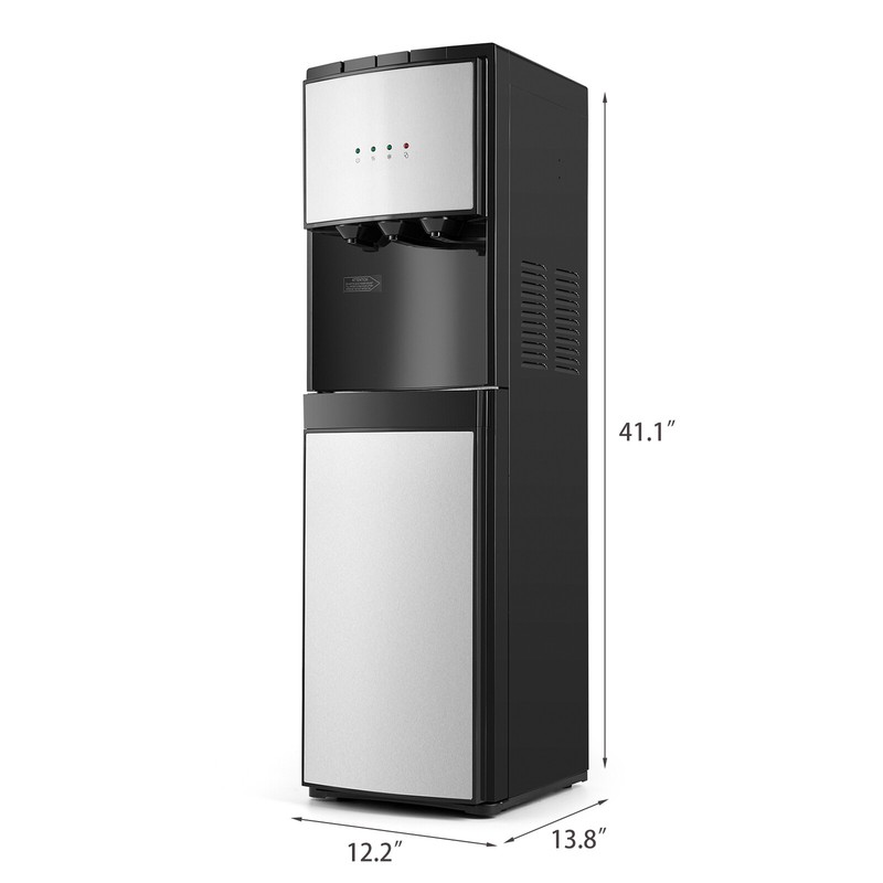 5 Gallon Bottom Loading Water Cooler Dispenser Stainless Steel Child Safety Lock gallery