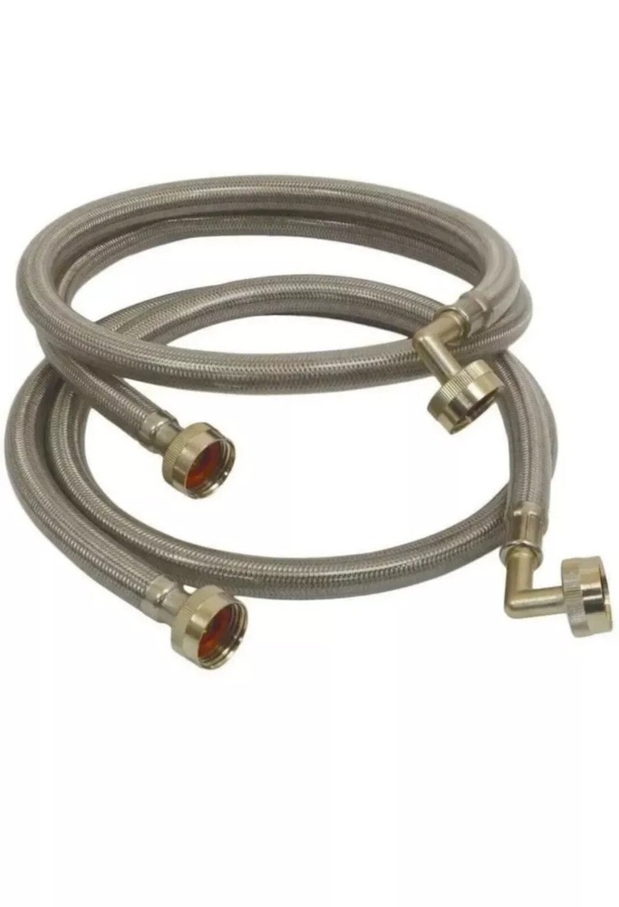 Everbilt 4 ft. Polymer Coated Stainless Steel Washing Machine Connector (2-Pack)