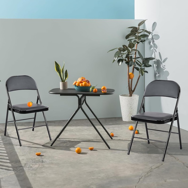 Leather Folding Chair Padded Folding Chairs Sturdy Metal Foldable Chair Outdoor gallery