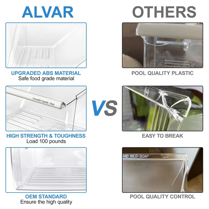 2 Pack Upgraded 2188656 Fridge Crisper Drawer UPPER Humidity Control Drawer &... gallery
