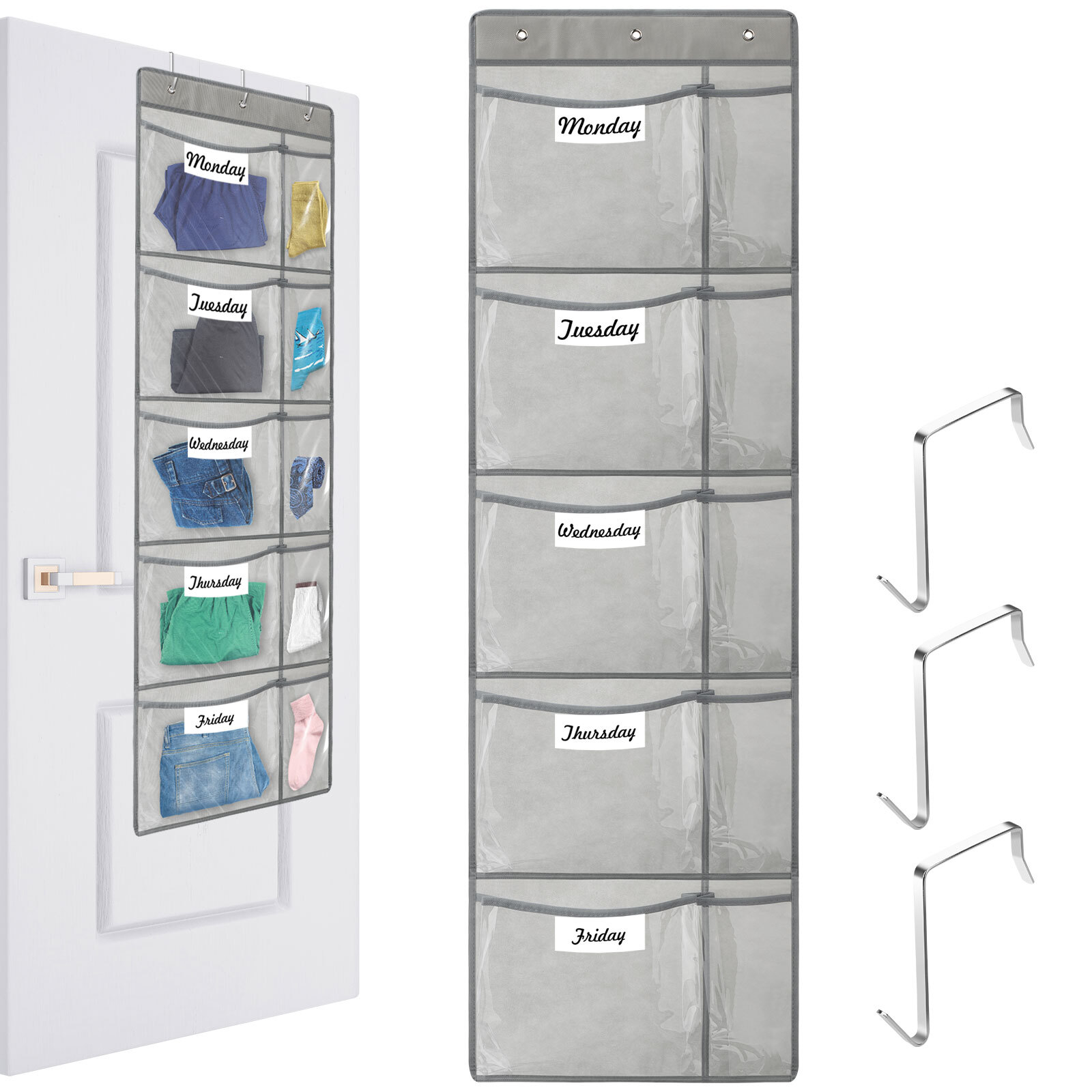 Weekly Clothes Organizer, Over the Door Organizer Hanging Closet Storage Holder gallery