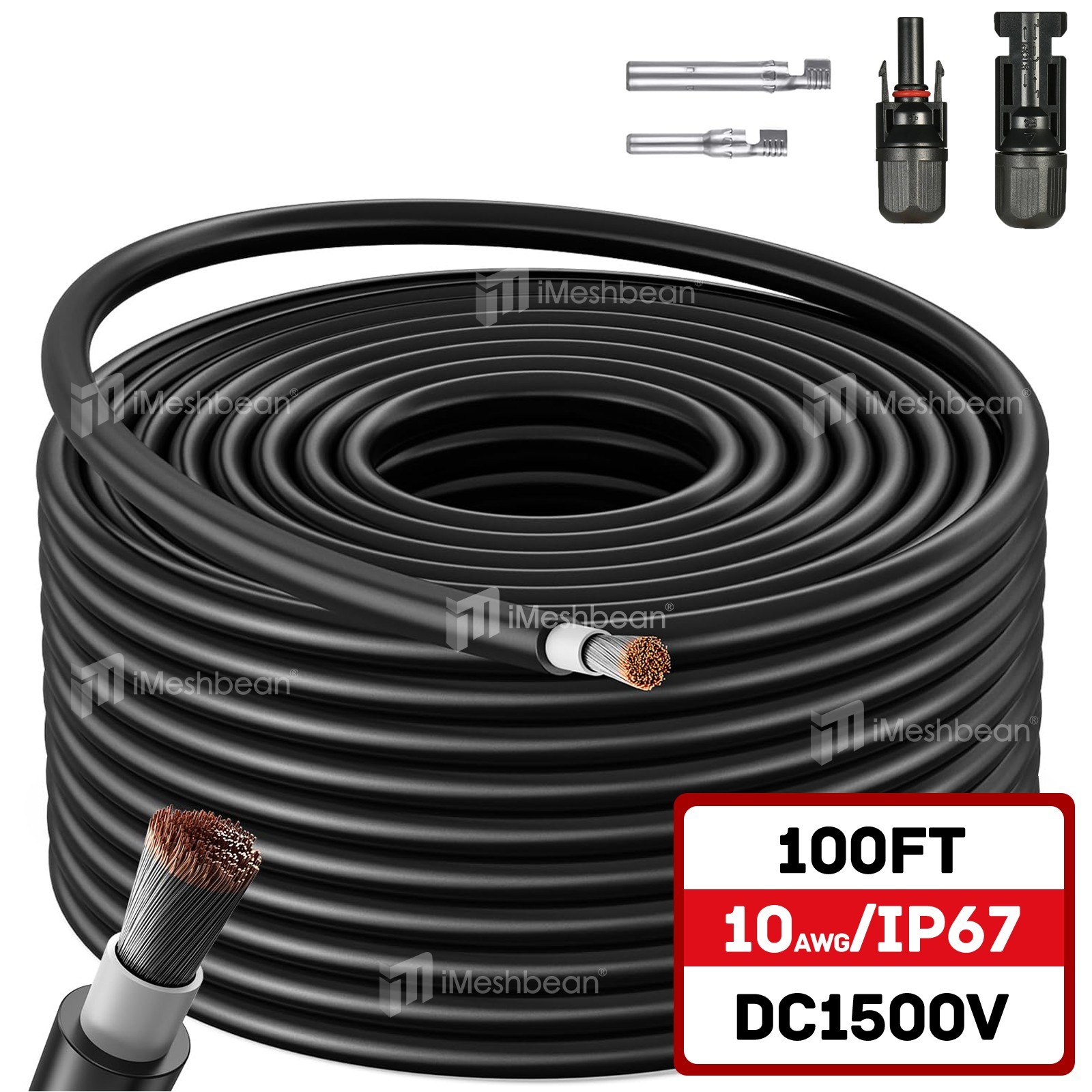 10AWG Solar Panel Extension Cable Tinned Copper Solar Cable PV Wire Connectors gallery