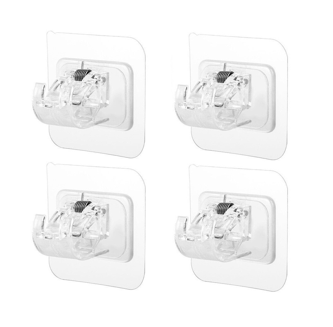 4-12PCS Self Adhesive Curtain Rod Holder, No Drill Curtain Rod Brackets for Home gallery