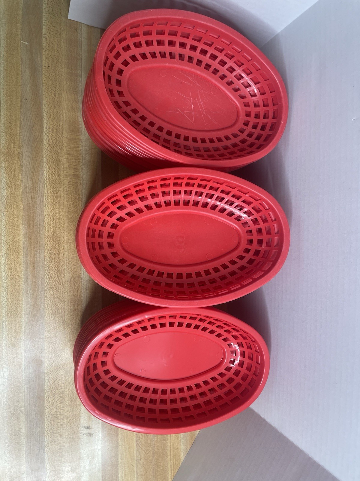 Tablecraft Plastic Vintage Food Service Basket. # 1074 Lot Of 33 (10 3/8” X 6”) gallery