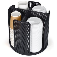 Cup and Lid Organizer, 360° Rotatable Coffee Cup Holder for Disposable Plasti…