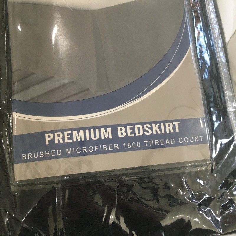 LDC LUX Decor Collection Premium Queen Bedskirt Black New In Package 60"x80"x14" gallery