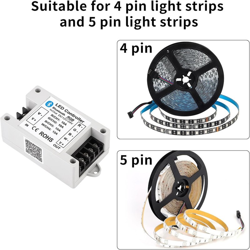 RGB/RGBW Bluetooth Controller APP Control for 5050 3528 RGB LED Strip Lights gallery