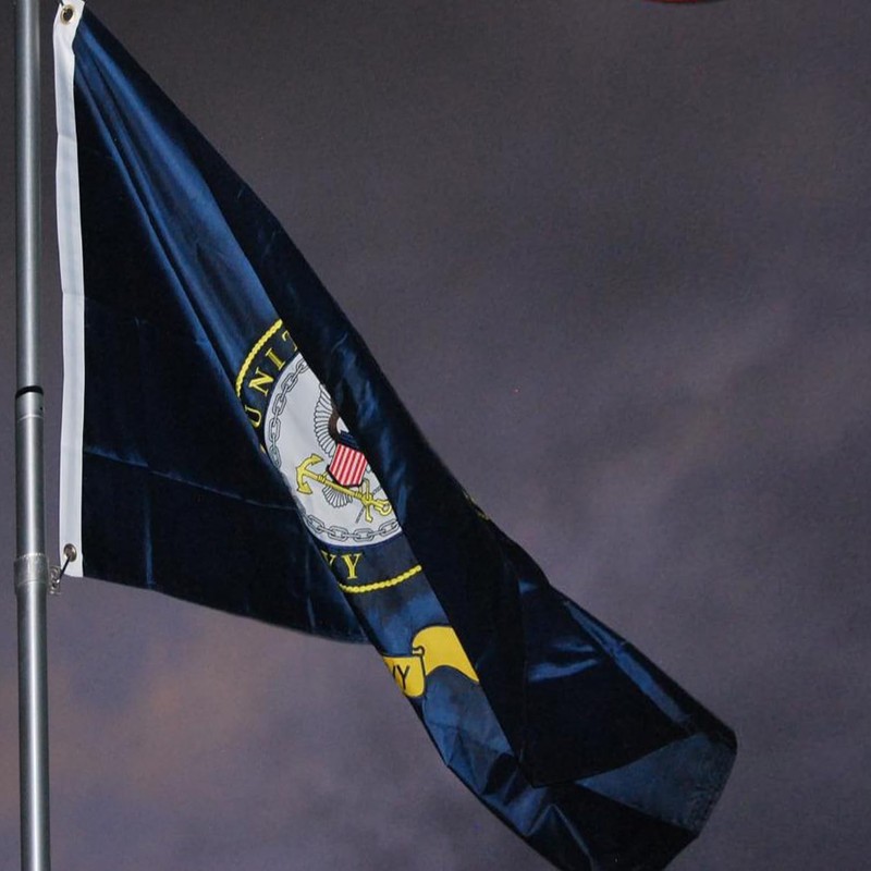 Embroidered Navy Emblem Flag Double Sided 3x5 Outdoor- 300D Heavy Duty Nylon-... gallery