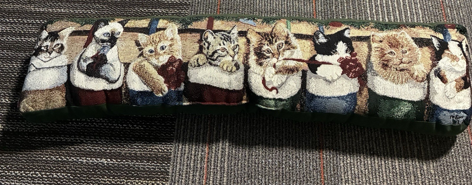 Oblong Decorative Pillow Cats Design Multicolor 36 x 7 in gallery
