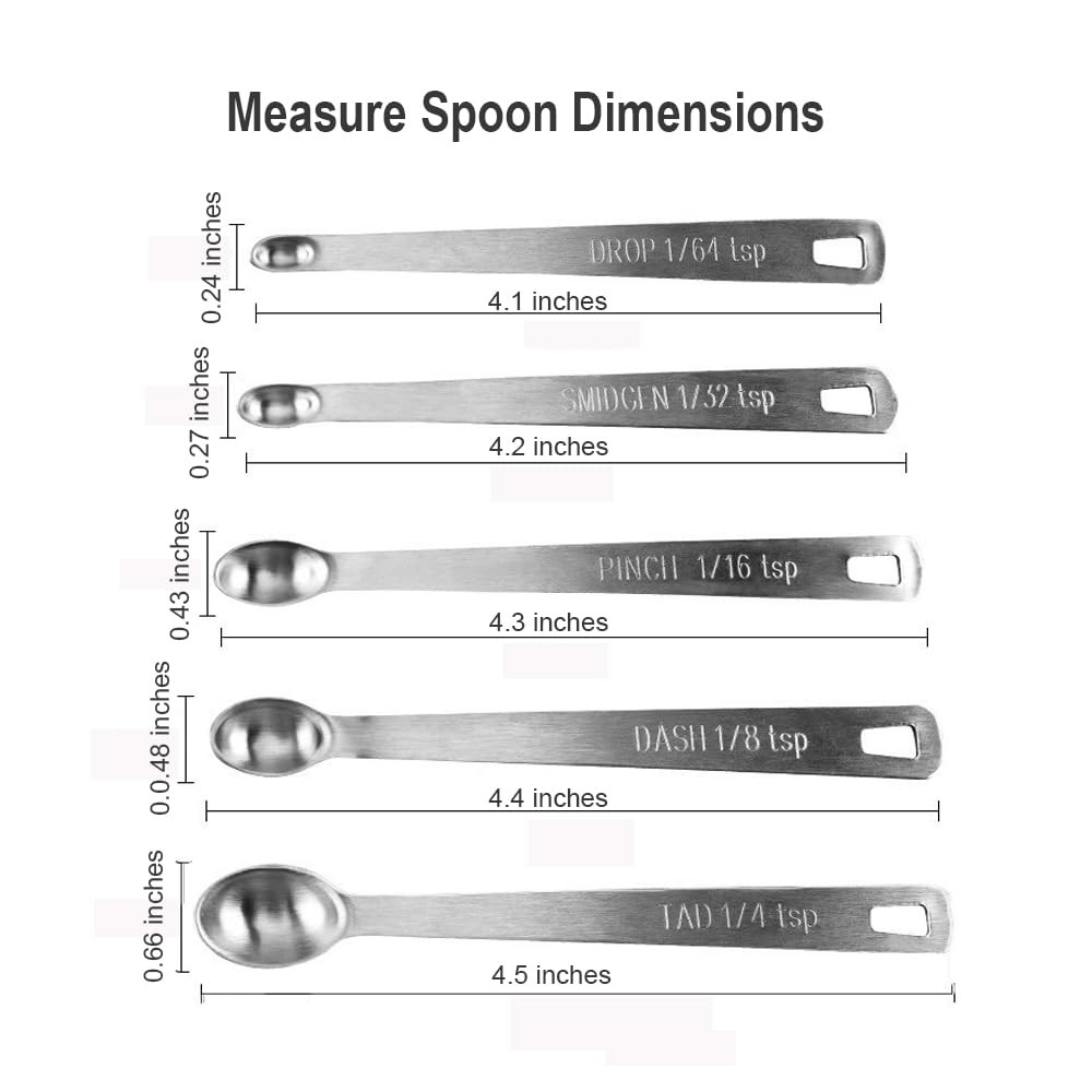 Measuring Spoons,Includ 1/4 tsp, /8 tsp,1/16 tsp,1/32 tsp,1/64 tsp gallery