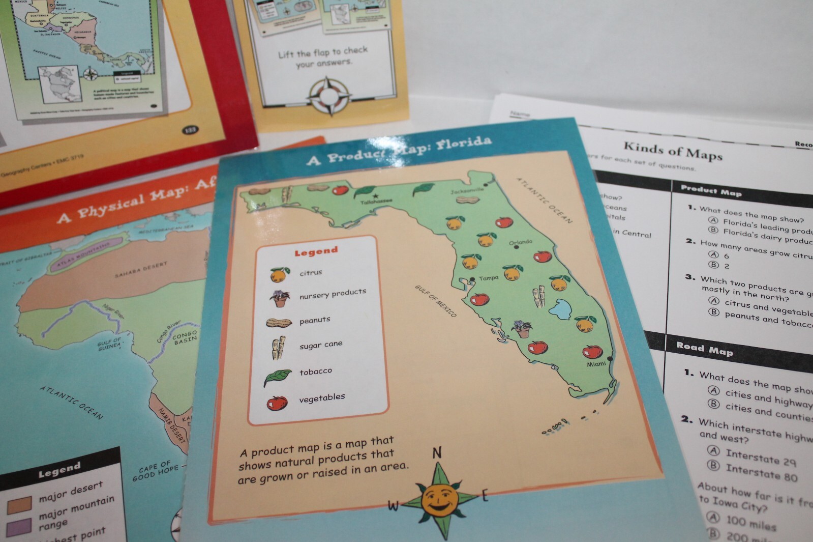 Evan-Moor Geography Folder Center "Kinds of Maps" Activity Grades 4-5 gallery